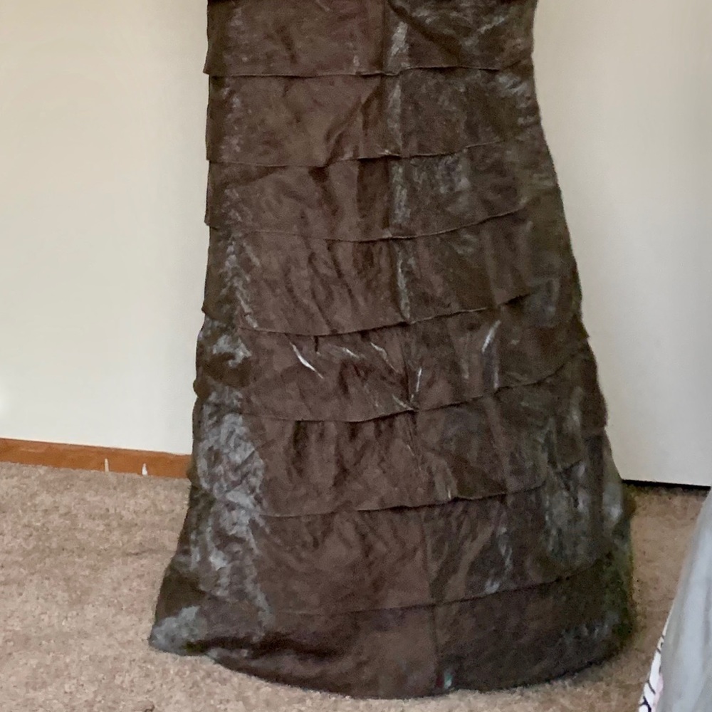 Adrianna Papell Long Ruffle Tiered Shimmer Dress - Picture 5 of 5